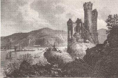 Mouse Tower and Ehrenfels by Pierre Joseph Redouté